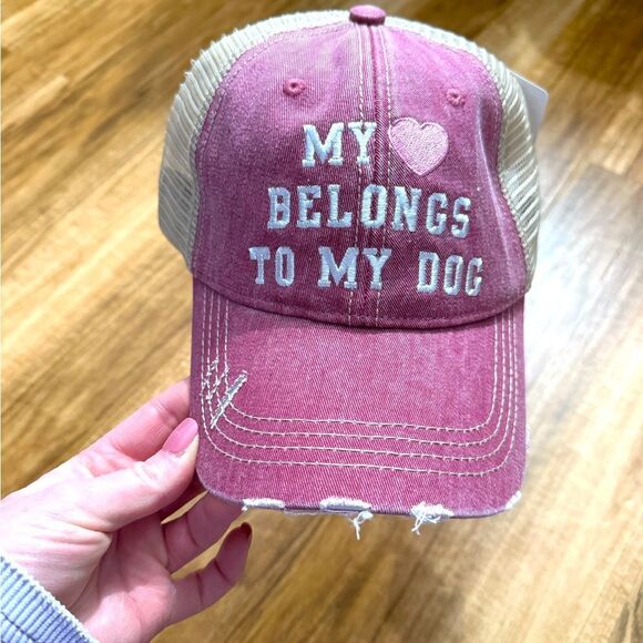 Katydid My ❤️ Belongs To My Dog Trucker Hat NEW - Picture 1 of 1